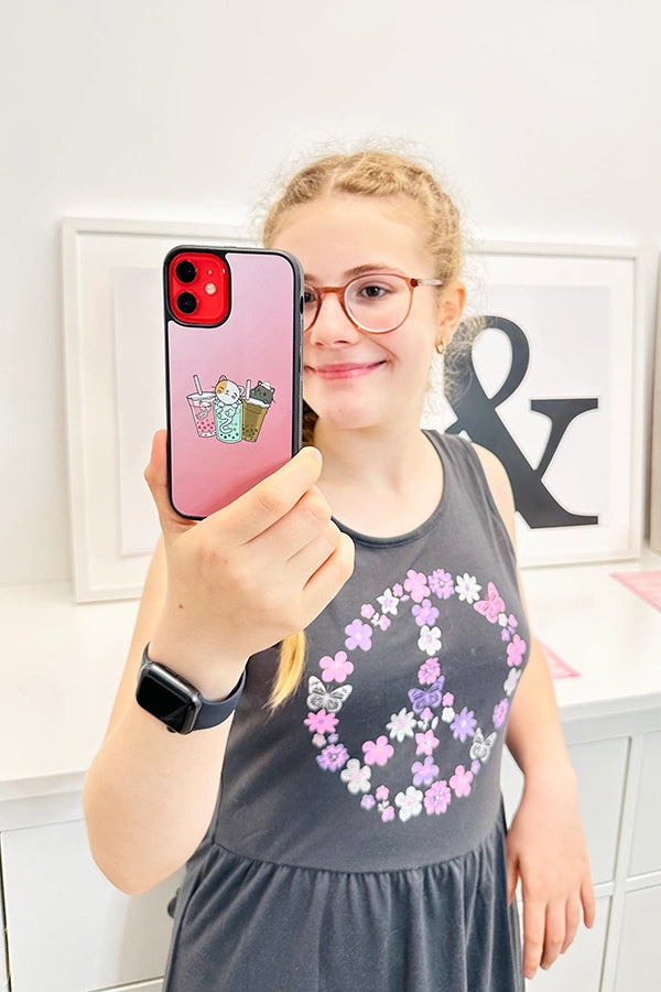 Hannahccino Cat Handyhülle Pink