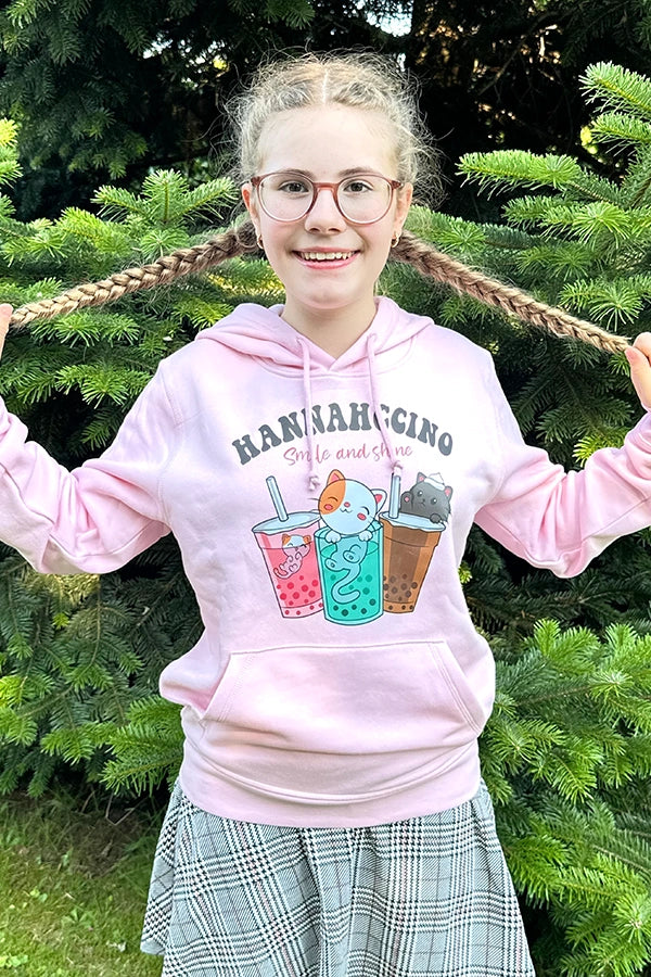Hannahccino Cat Hoodie Pink